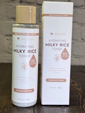 Tree to Tub Hydrating Milky Facial Rice Toner, Hydrating Fragrance Free